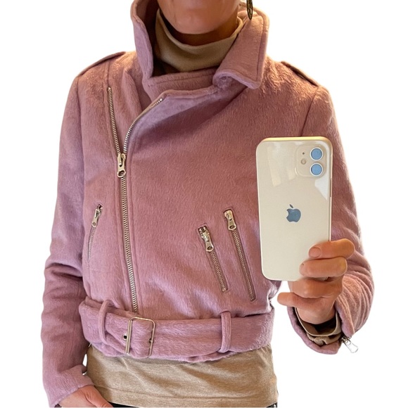 NWT Forever 21 Contemporary fuzzy orchid Moto Jacket size XS - Picture 7 of 8
